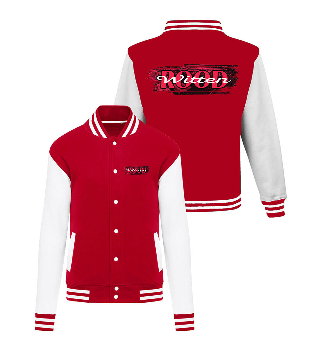 Varsity jas - Rood Witten - logo achter