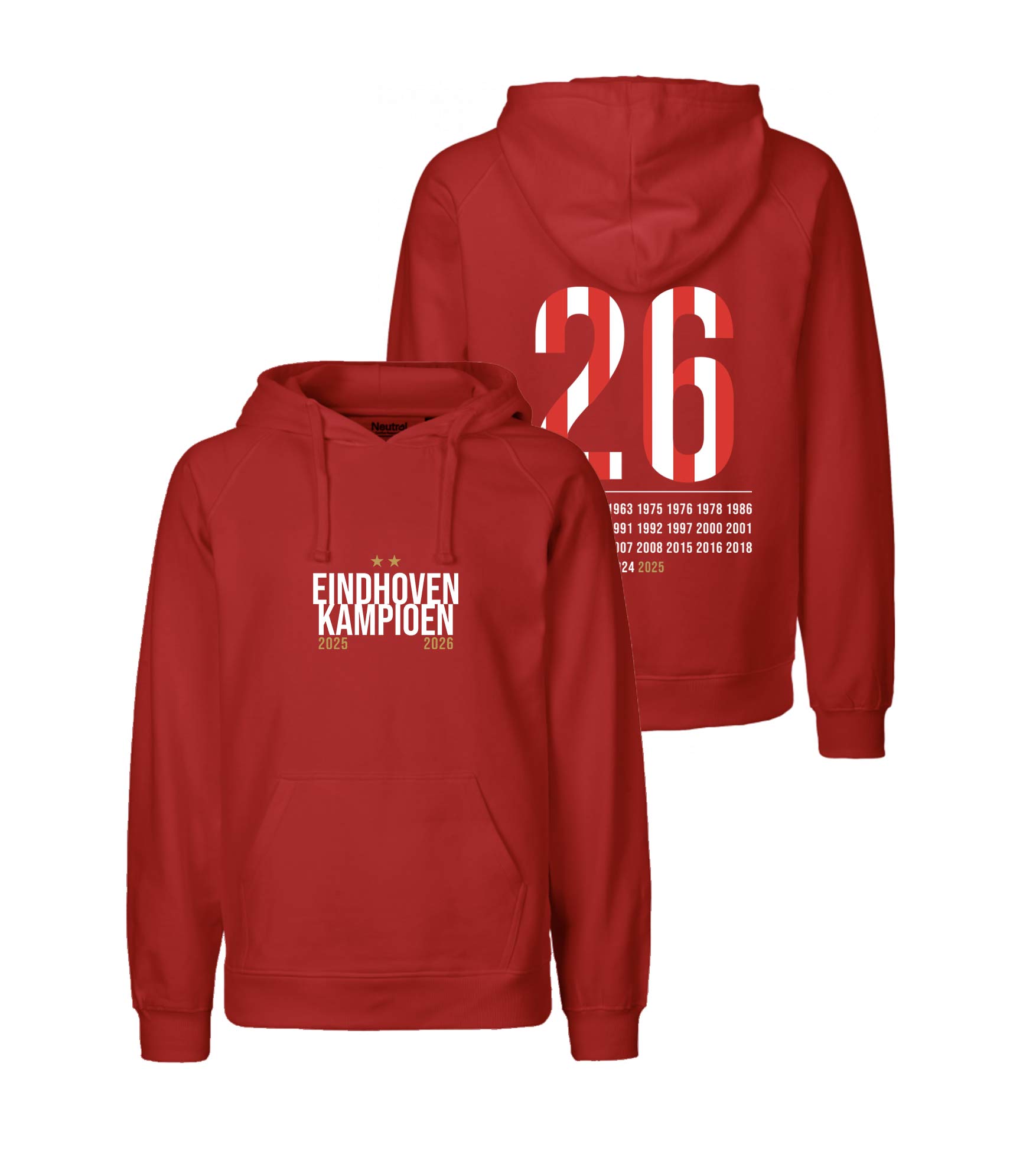 Hoodie - EINDHOVEN KAMPIOEN 26 - voor en achter